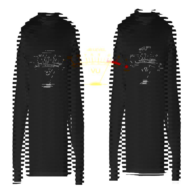 ボリュームu メーター ヴィンテージ オーディオエンジニア 録音スタジオ 長袖Tシャツ