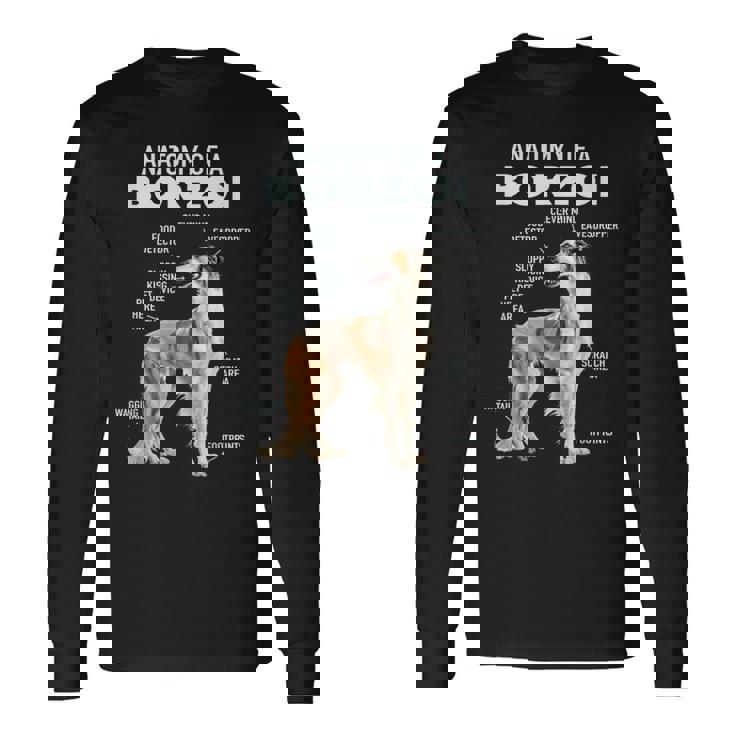 ボルゾイの解剖学 長袖Tシャツ