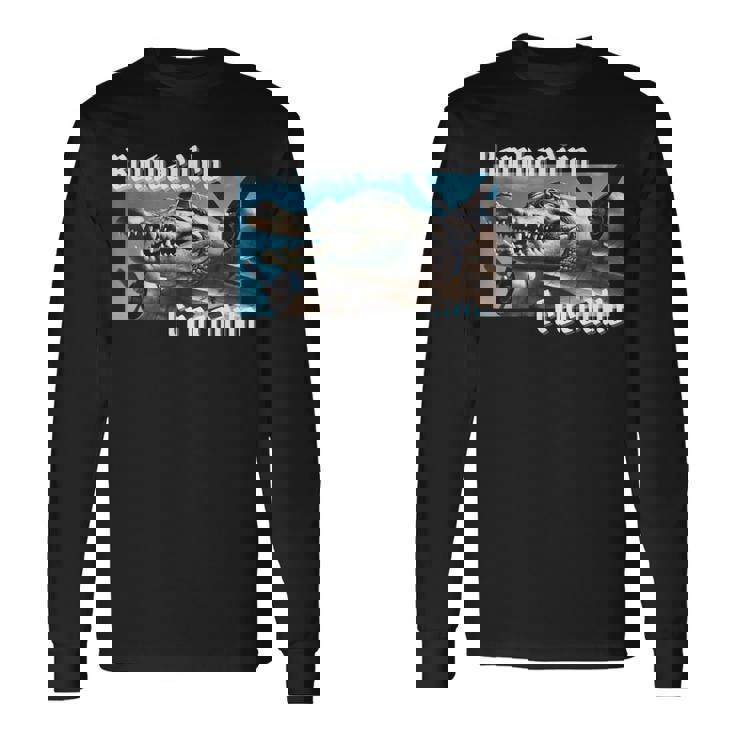 ボンバルディーロボンバルディーノクロコダイル面白いイタリアンブレインロットミーム 長袖Tシャツ