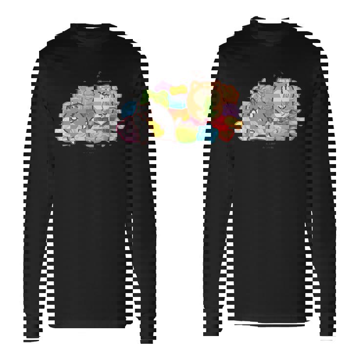 ボンレス犬とボンレス猫 カラフルスナック 長袖Tシャツ