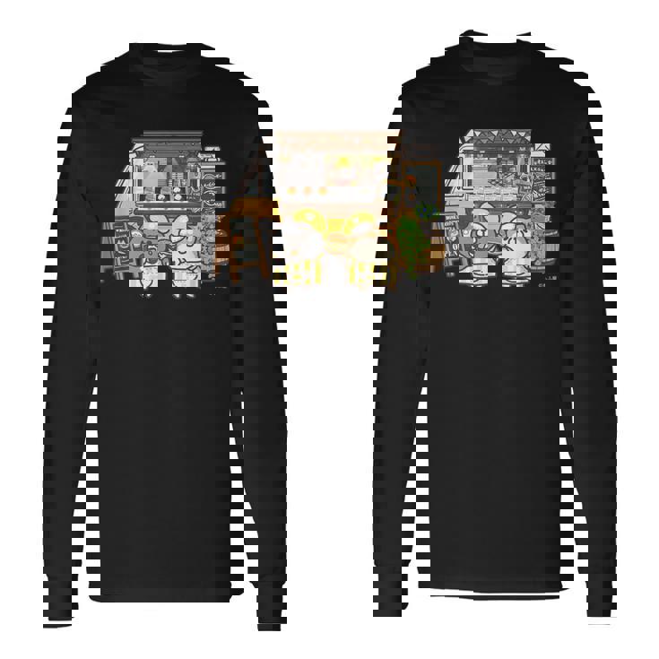 ボンレス犬とボンレス猫 キッチンカー ダークカラー 長袖Tシャツ