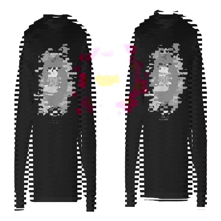 ボンレス犬とボンレス猫 桜 ボンレス猫 長袖Tシャツ