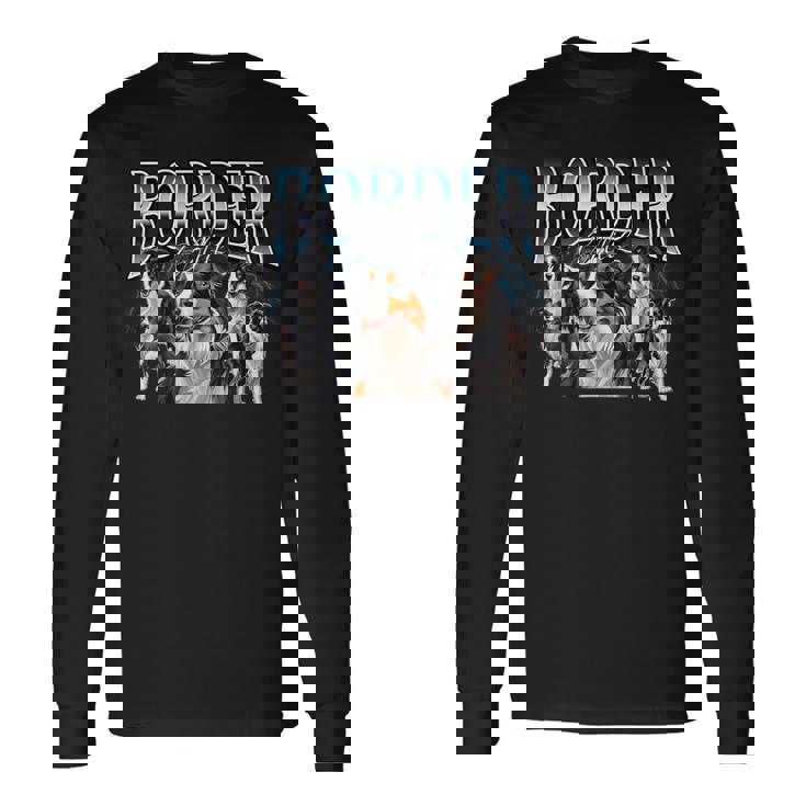 ボーダーコリー 犬 90年代 ブーツレッグ グランジ ラップ グッズスタイル 長袖Tシャツ