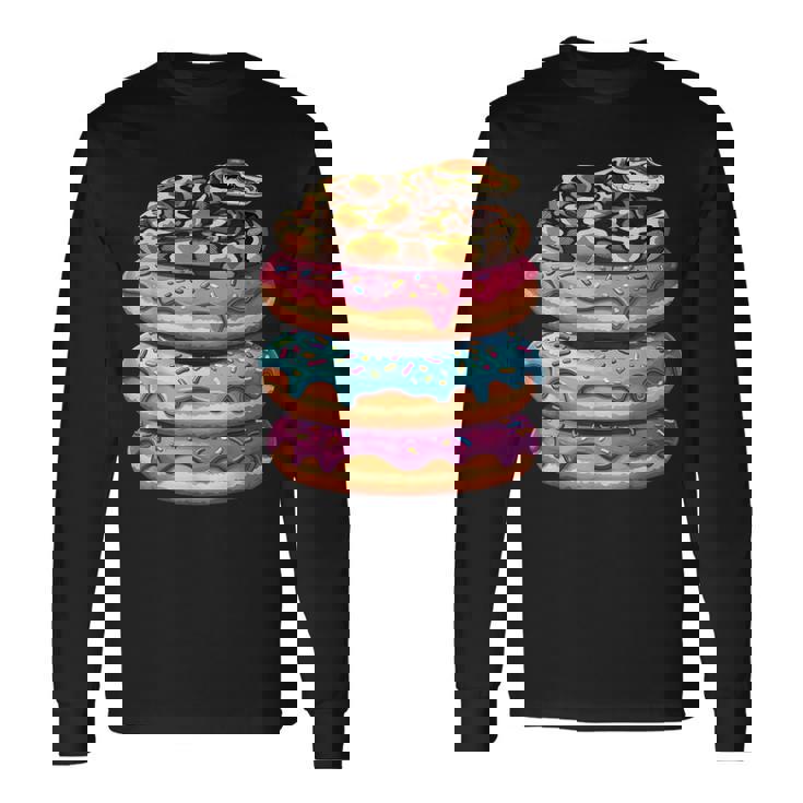 ボール パイソン ドーナツ好き 面白い 長袖Tシャツ