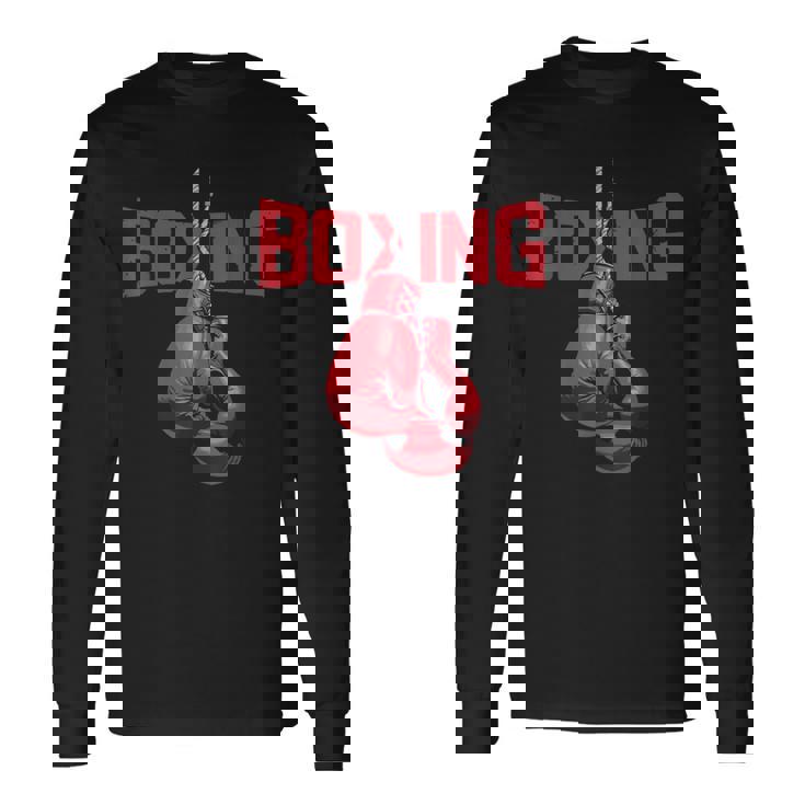 ボールド ボクシンググローブ キックボクシング ボクシング愛好家 ボクサー 長袖Tシャツ ギフトのアイデア