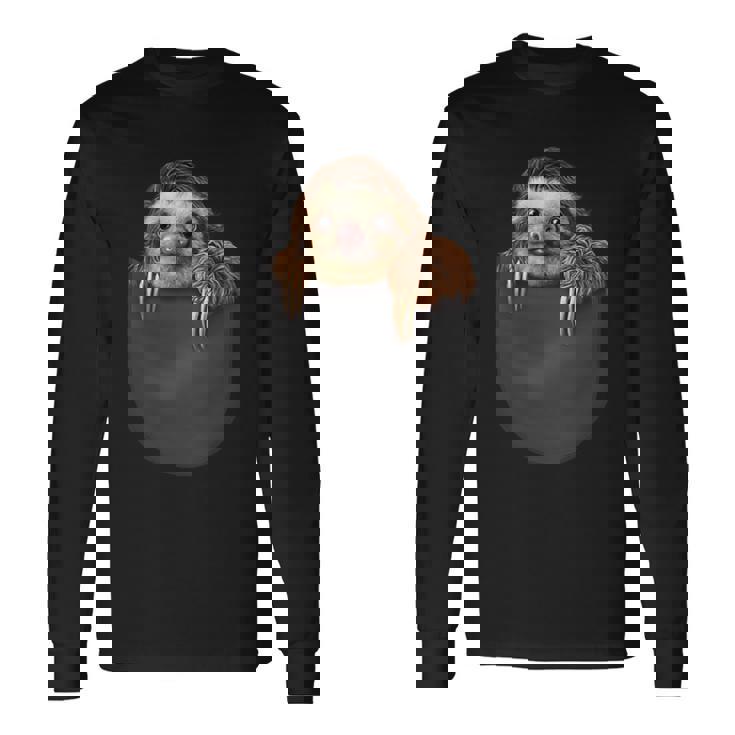 ポケット ナマケモノ 長袖Tシャツ