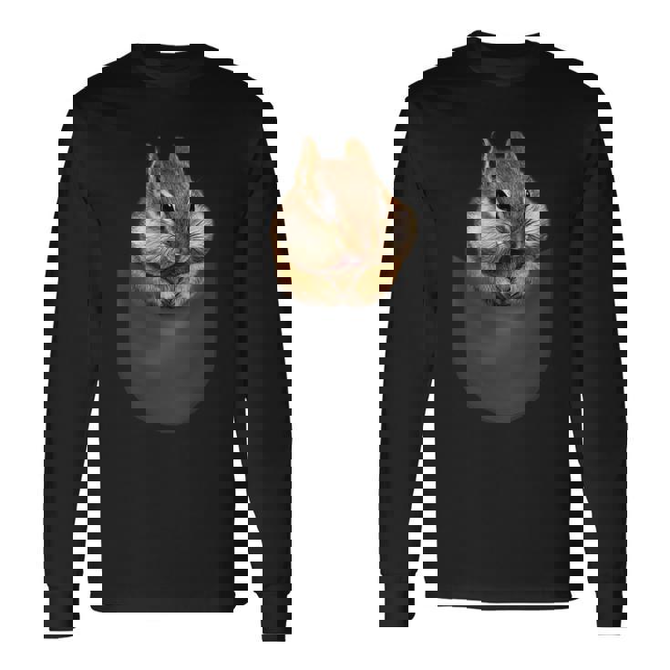 ポケット リス 長袖Tシャツ