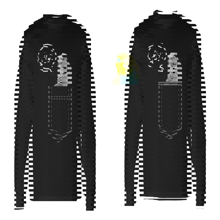 ポケットインコのセキセイインコ 面白くてかわいいセキセイインコ 鳥の飼い主 長袖Tシャツ