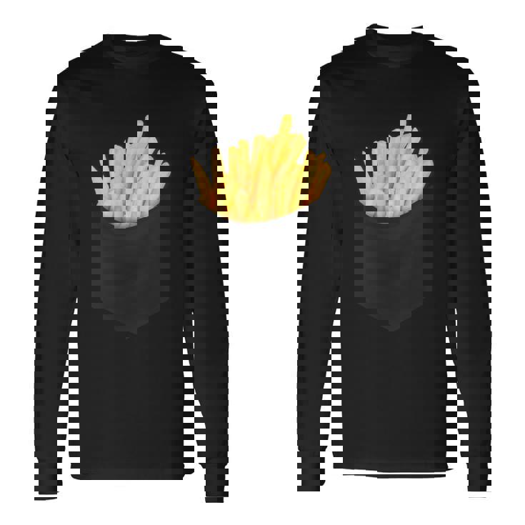 ポケットフライドポテト 胸にチップス フライドポテト 長袖Tシャツ