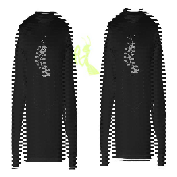 ポケット昆虫でカマキリを祈る カマキリを祈る 長袖Tシャツ