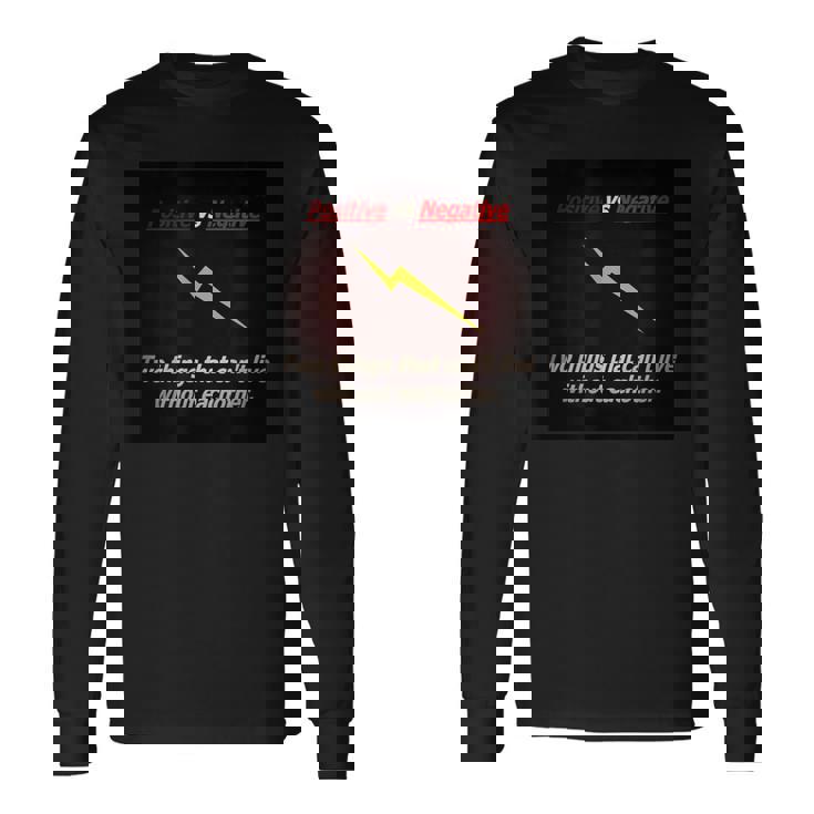 ポジティブ対ネガティブ 長袖Tシャツ