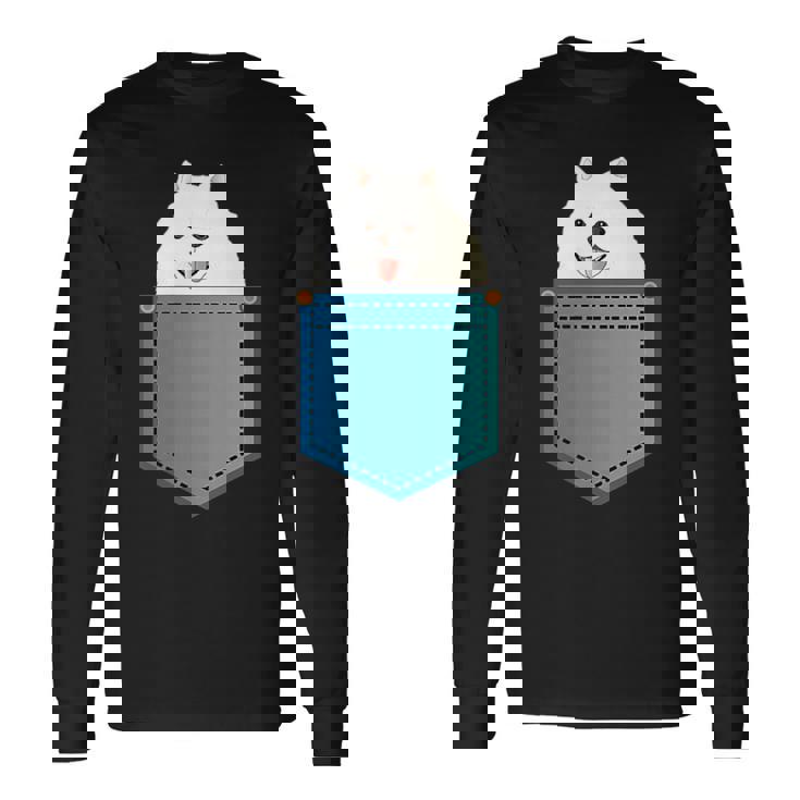 ポメラニアン 犬 胸ポケット ドイツ スピッツ 長袖Tシャツ