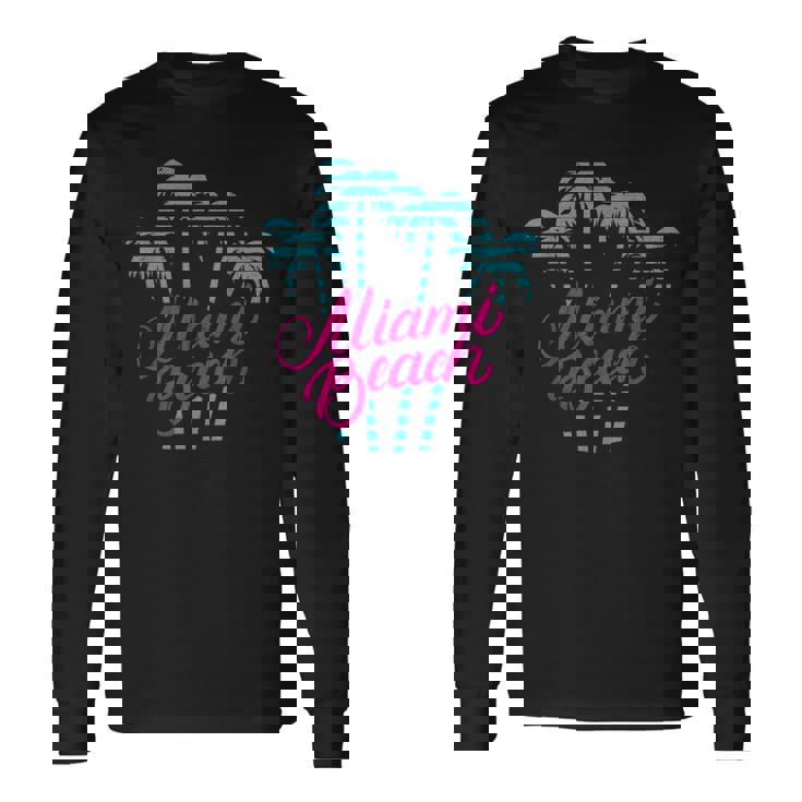 マイアミビーチのバケーションのお土産 80´Sマイアミビーチ 長袖Tシャツ