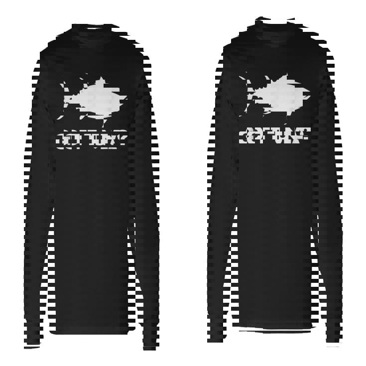 マグロの魚好きのギフト マグロを手に入れた 面白い釣り 長袖Tシャツ