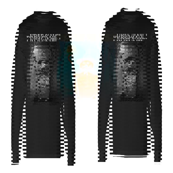 マジック・ファニー・ウィザード・キャットのためにパープレイしよう 長袖Tシャツ