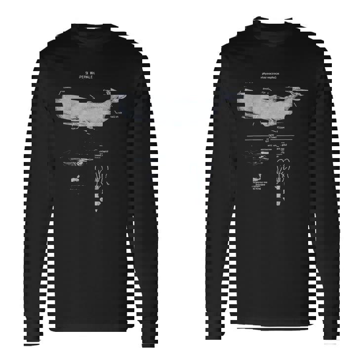 マッコウクジラの解剖学 海洋生物学者 長袖Tシャツ