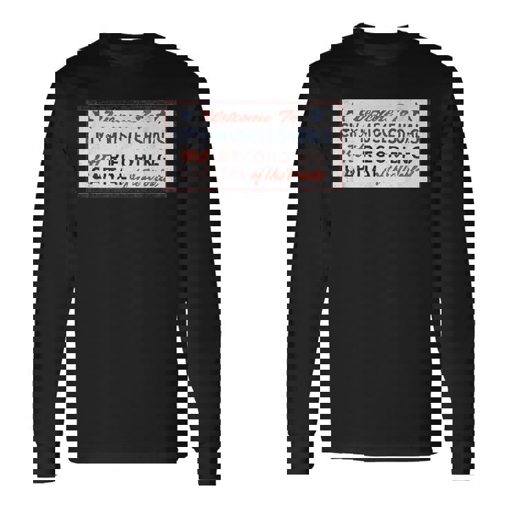 マッスルショールズ アラバマ サイン 録音 キャピタル ロック グラフィック 長袖Tシャツ