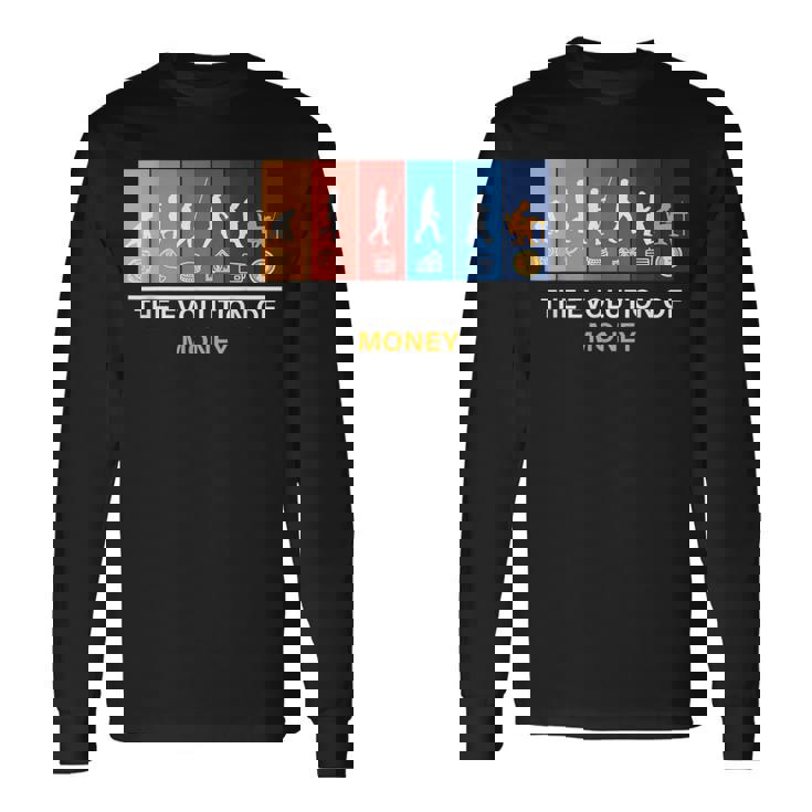 マネーの進化 ビットコイン Btc暗号通貨 長袖Tシャツ