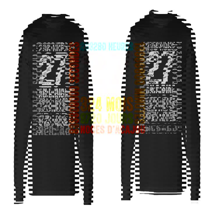 マホガニー結婚記念日、結婚27年プレゼント 長袖Tシャツ