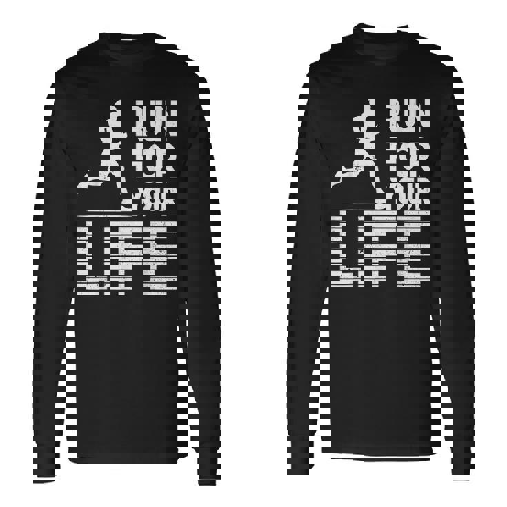 マラソンランナー Run For Your Life ランニング 長袖Tシャツ