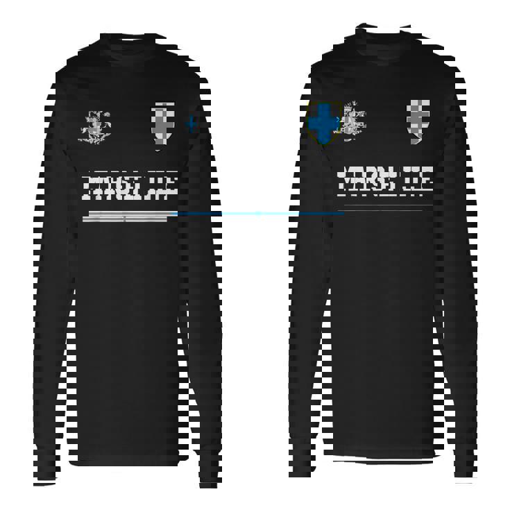 マルセイユ スポーツサッカージャージ フラッグ フットボール 長袖Tシャツ