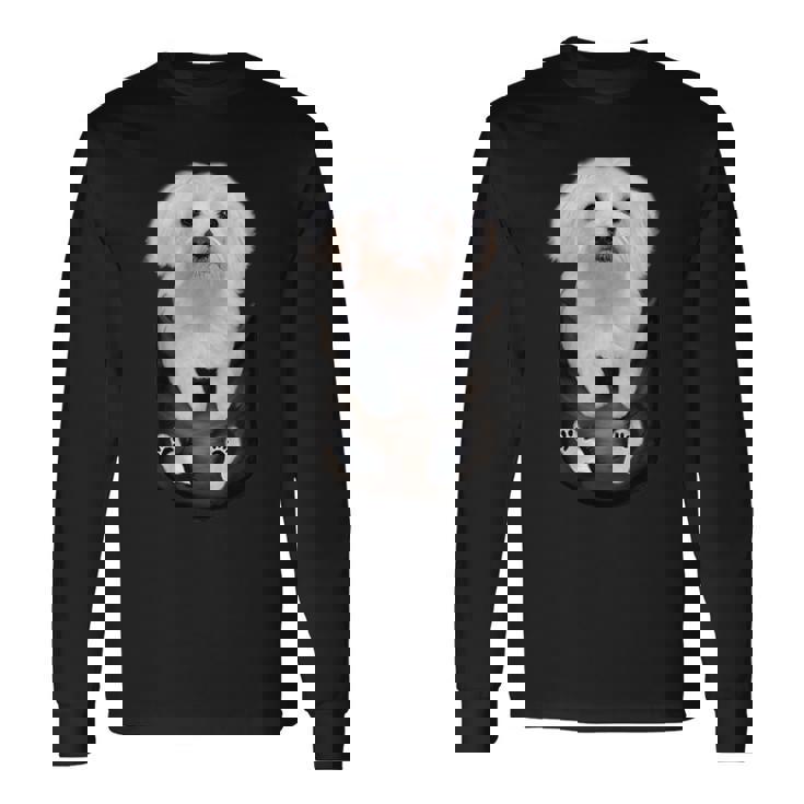 マルチーズ マルタ犬 マルタ語 長袖Tシャツ