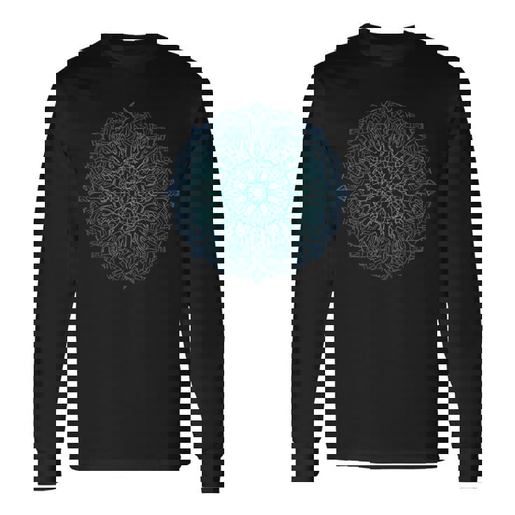 マンダラ神聖幾何学瞑想 長袖Tシャツ