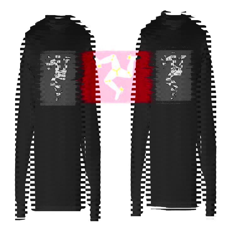 マン島の旗、マンクスの旗、トリスケリオン。ティンウォルドの日に。 長袖Tシャツ