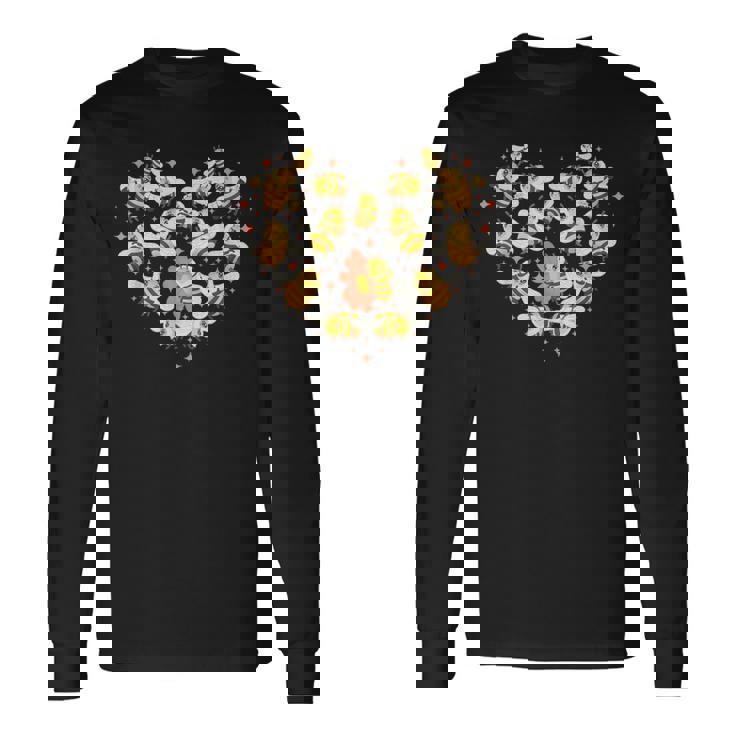 ミツバチのハートの形 ミツバチ 長袖Tシャツ