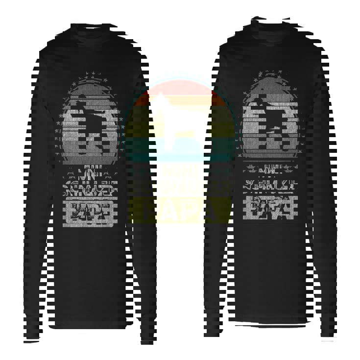 ミニチュアシュナウザー 父の日 ミニチュアシュナウザーパパ 長袖Tシャツ