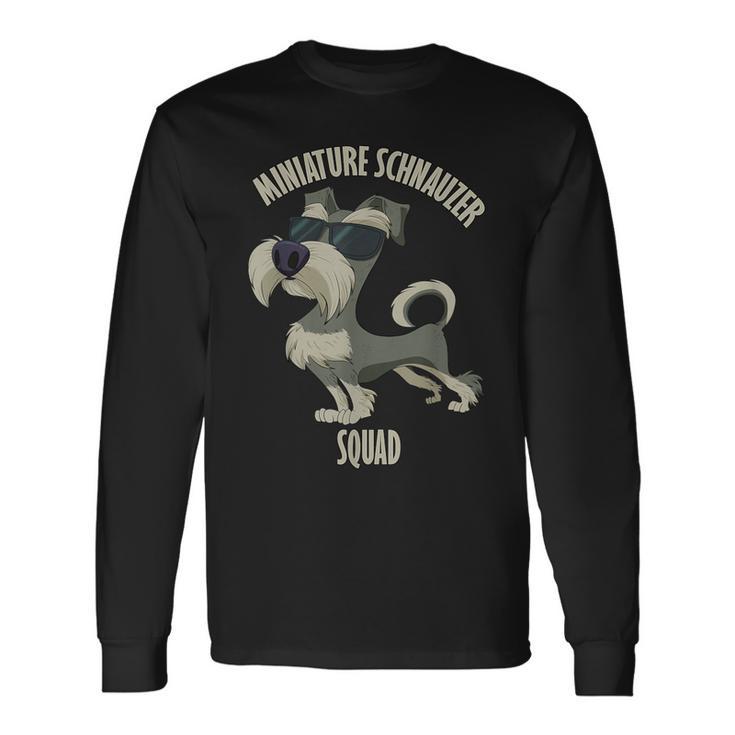 ミニチュアシュナウザー隊 I Dog Lover I ミニチュアシュナウザー 長袖Tシャツ ギフトのアイデア