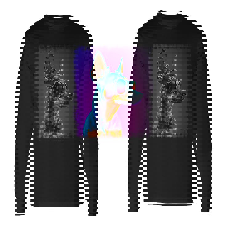 ミニピン 犬 オーナーのミニチュアピンシャーの漫画。 長袖Tシャツ