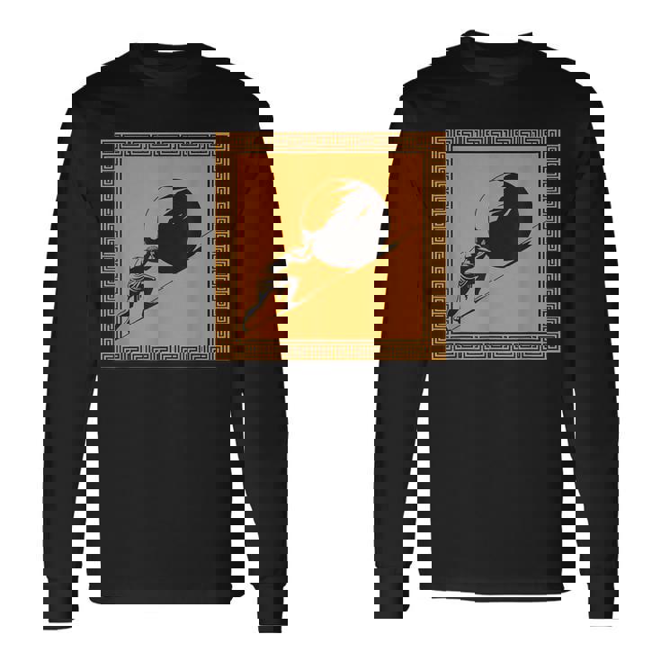 ミニマリストシーシュポス神話 ギリシャ神話 古代ギリシャ美術 長袖Tシャツ