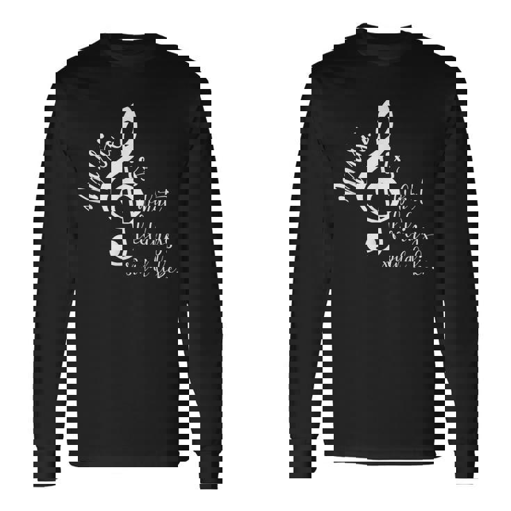 ミュージックギフト メンズ レディース キッズ 音符 格言付き 長袖Tシャツ