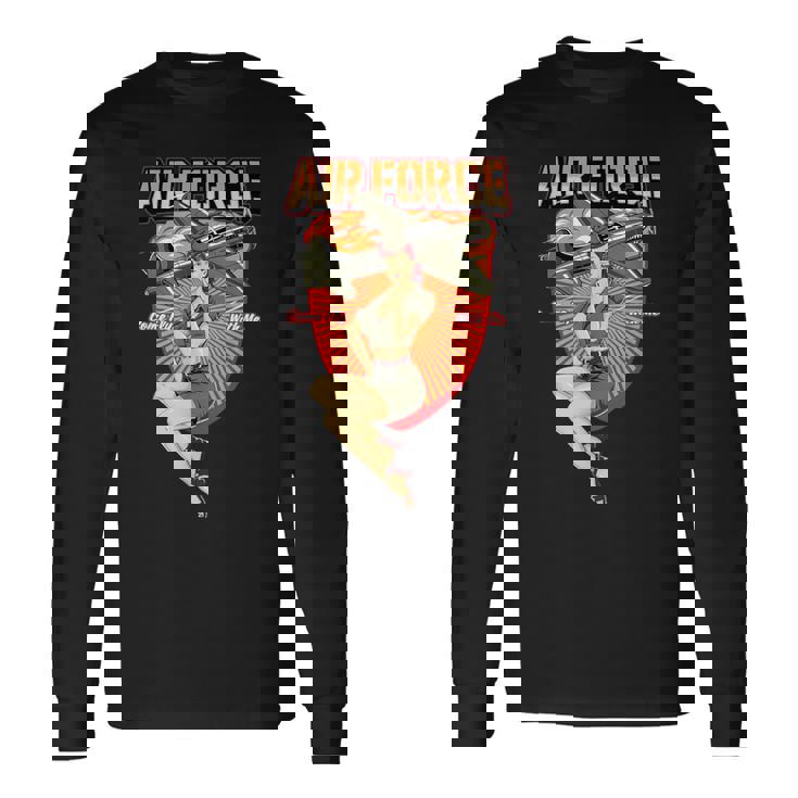 ミリタリーピンナップガール。 長袖Tシャツ