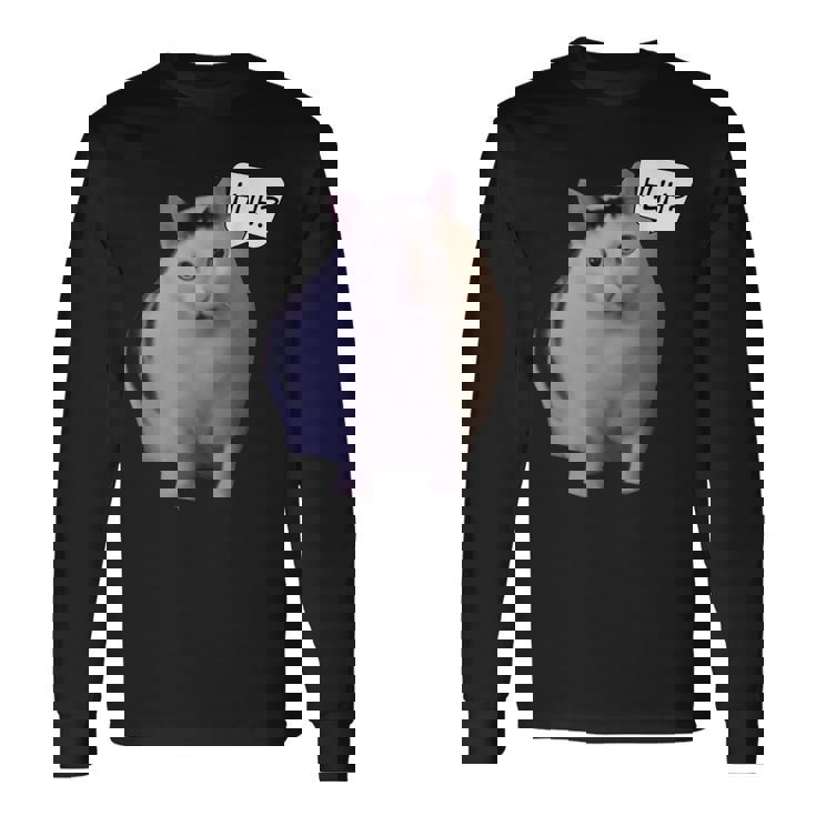 ミームハァキャット面白い 長袖Tシャツ