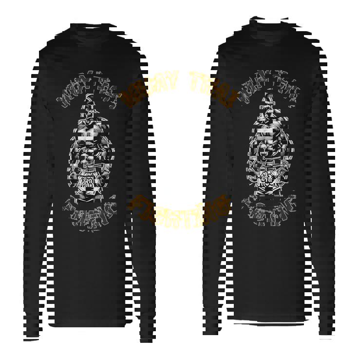 ムエタイ・ゴリラ ゴリラ・キックボクシング・タイ・ボクシング 長袖Tシャツ ギフトのアイデア