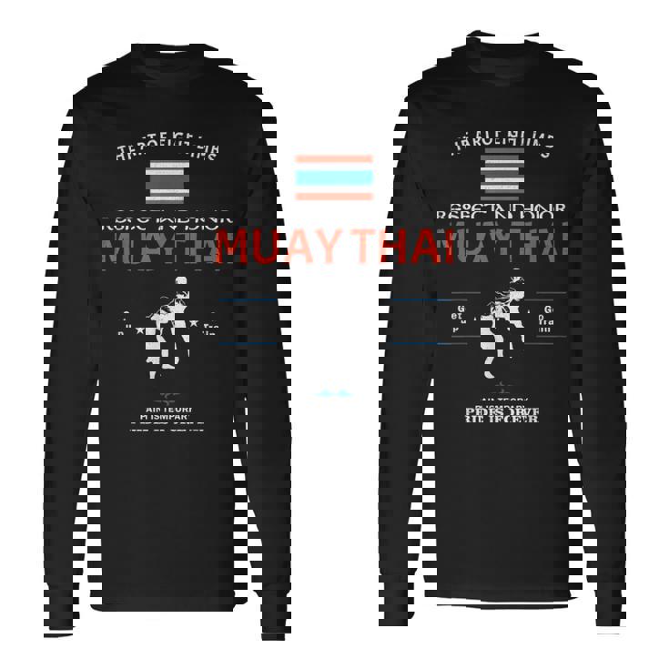 ムエタイ戦闘機 タイ国旗 ムエタイ 長袖Tシャツ