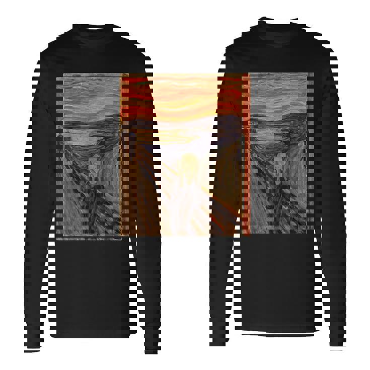 ムンクの叫び【世界の名画】エドヴァルド・ムンク Edvard Munch 美術館アート 長袖Tシャツ