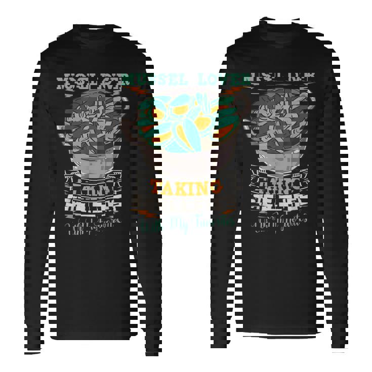 ムール貝 シーフード 貝 料理 グルメ 料理用 長袖Tシャツ