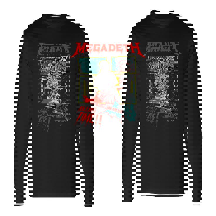 メガデス 世界をつぶす。暇つぶし。 長袖Tシャツ