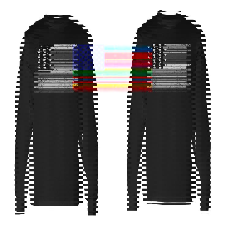 メキシコ アメリカ 国旗 アメリカ セラペ シンコ デ マヨ パーティー 長袖Tシャツ