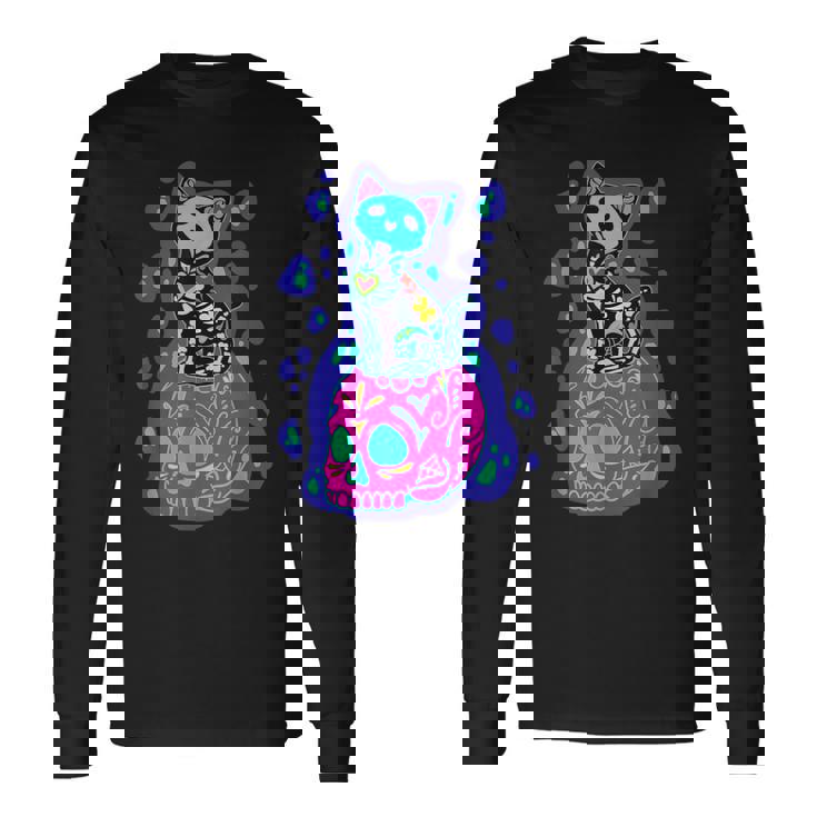 メキシコ シュガースカル メキシカン 長袖Tシャツ ギフトのアイデア