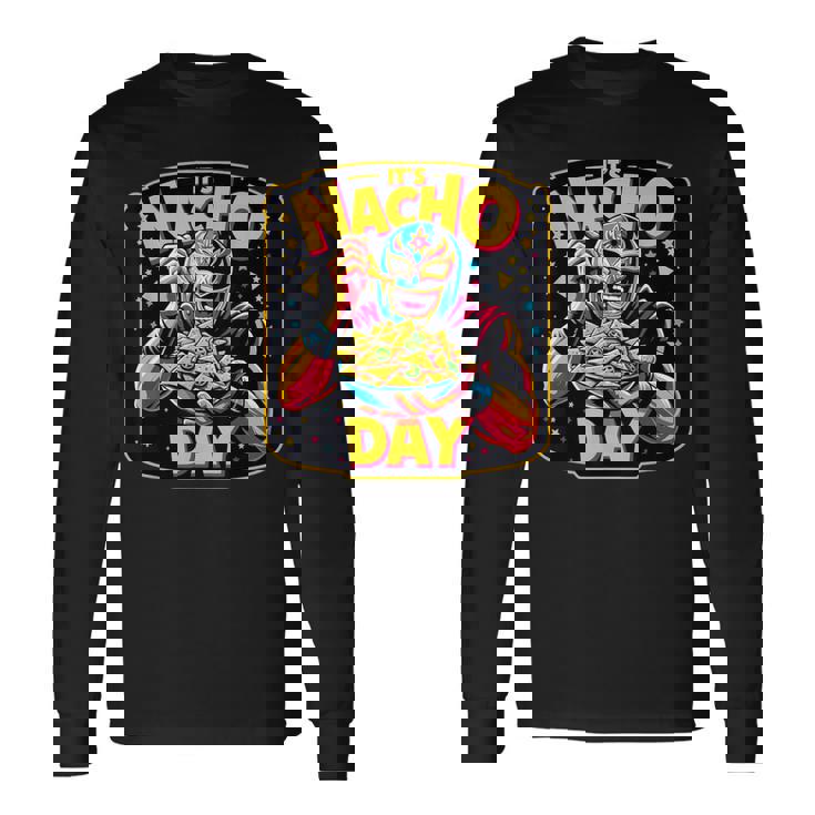 メキシコレスリング レスラー ルチャ・リブレ・ナチョ メキシコファイター 長袖Tシャツ