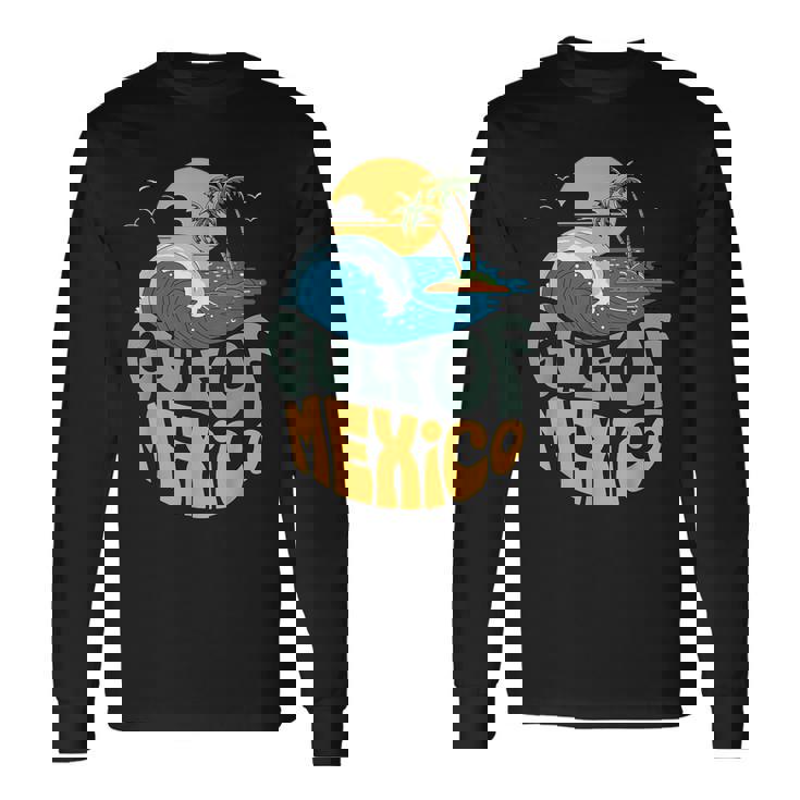 メキシコ湾 1550 レトロ ビーチ ゴルフォ・デ・メキシコ メンズ レディース 長袖Tシャツ