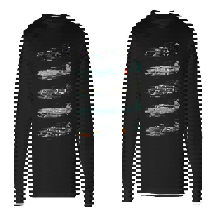 メッサーシュミットbf109ドイツww2ファイター 長袖Tシャツ