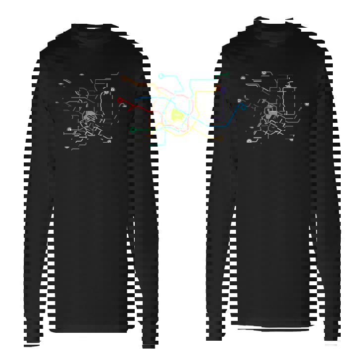 メトロ 全線 路線図 ロゴ 電車 長袖Tシャツ