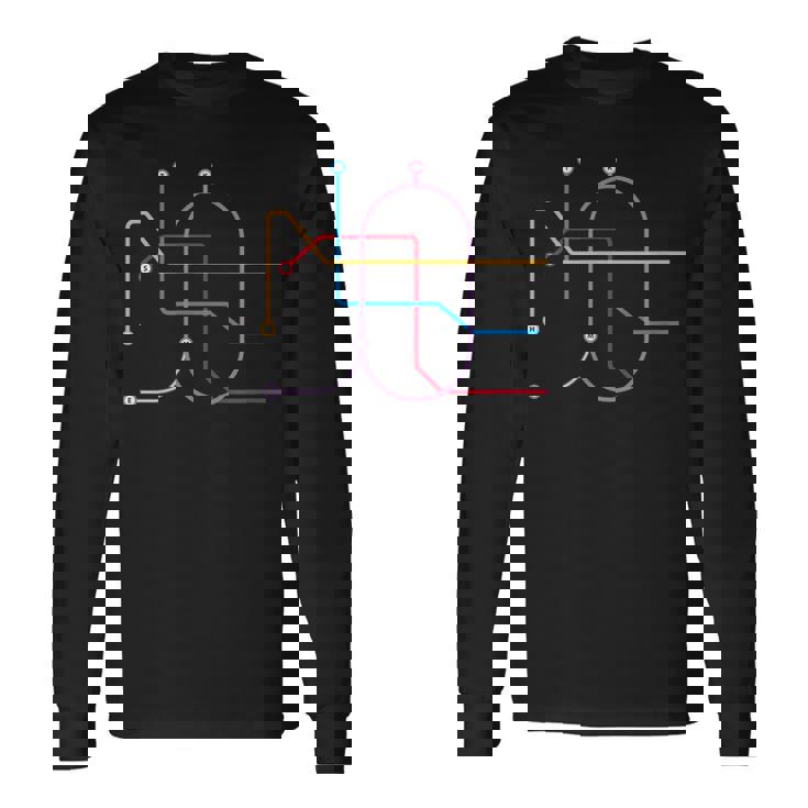 メトロ 名古屋 全線 線路図 列車 地下鉄 長袖Tシャツ ギフトのアイデア