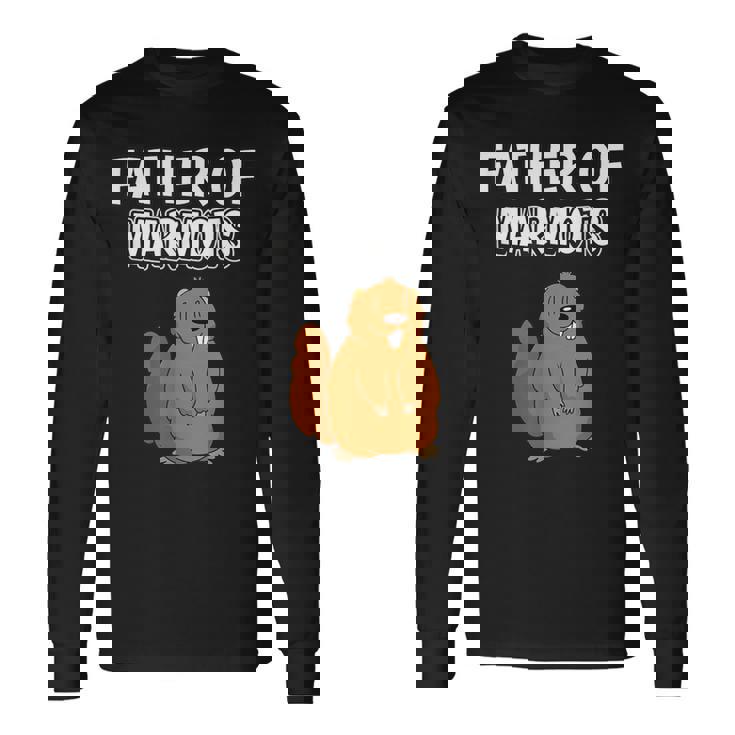 メンズ・ボーイズ・マーモット・パパ 父の日 マーモットの父 長袖Tシャツ