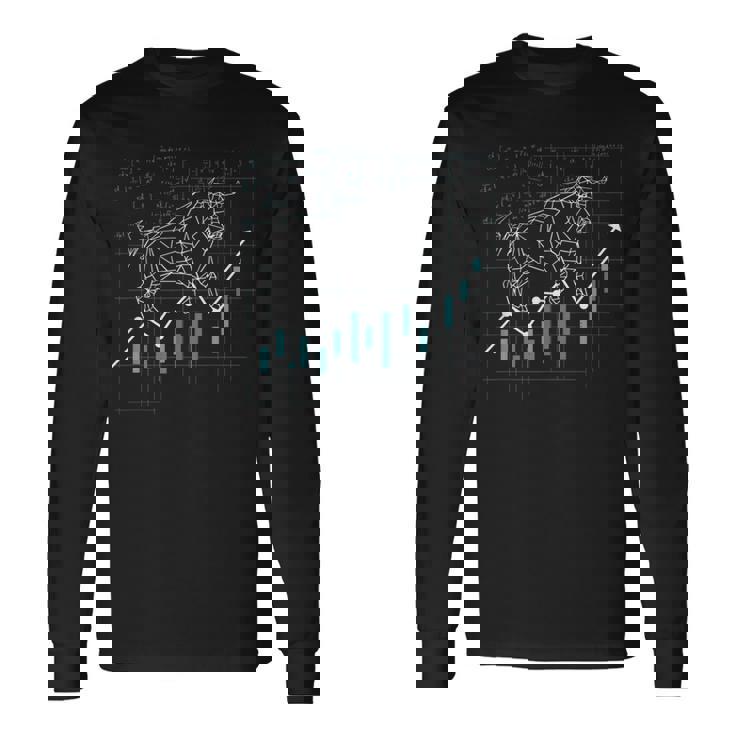 メンズ株式株式市場強気ブル資本家ギフト 長袖Tシャツ